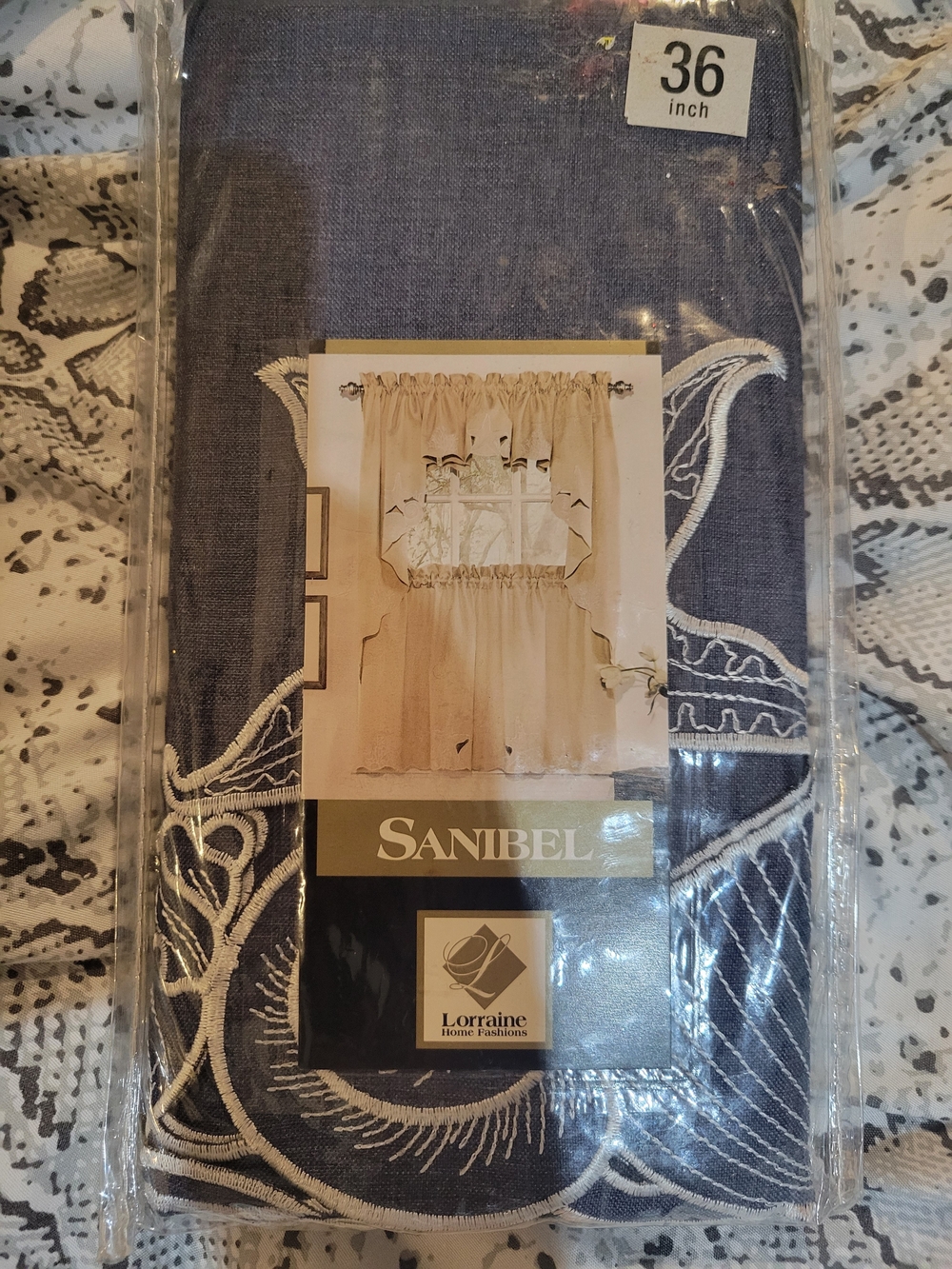 Sanibel Embroidered Navy Curtain Tiers